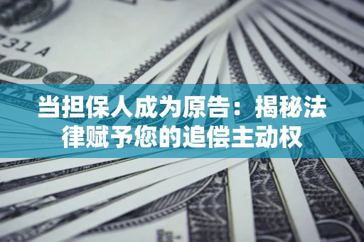 北京当担保人成为原告:揭秘法律赋予您的追偿主动权 北京当担保人成为原告:揭秘法律赋予您的追偿主动权